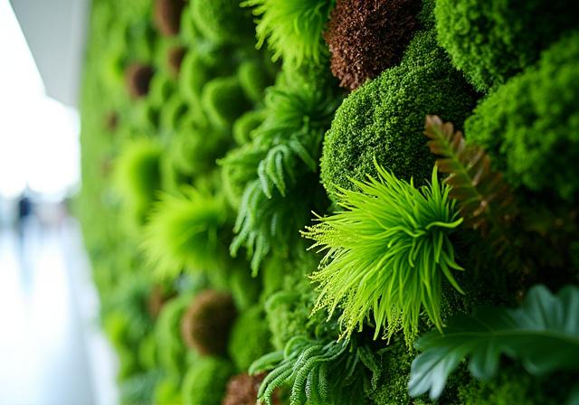 Lush green vertical garden wall providing privacy and serenity